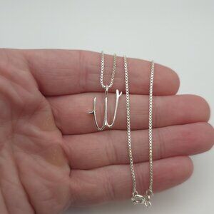 18 Inch Sterling Silver Whale W Pendant Necklace A673